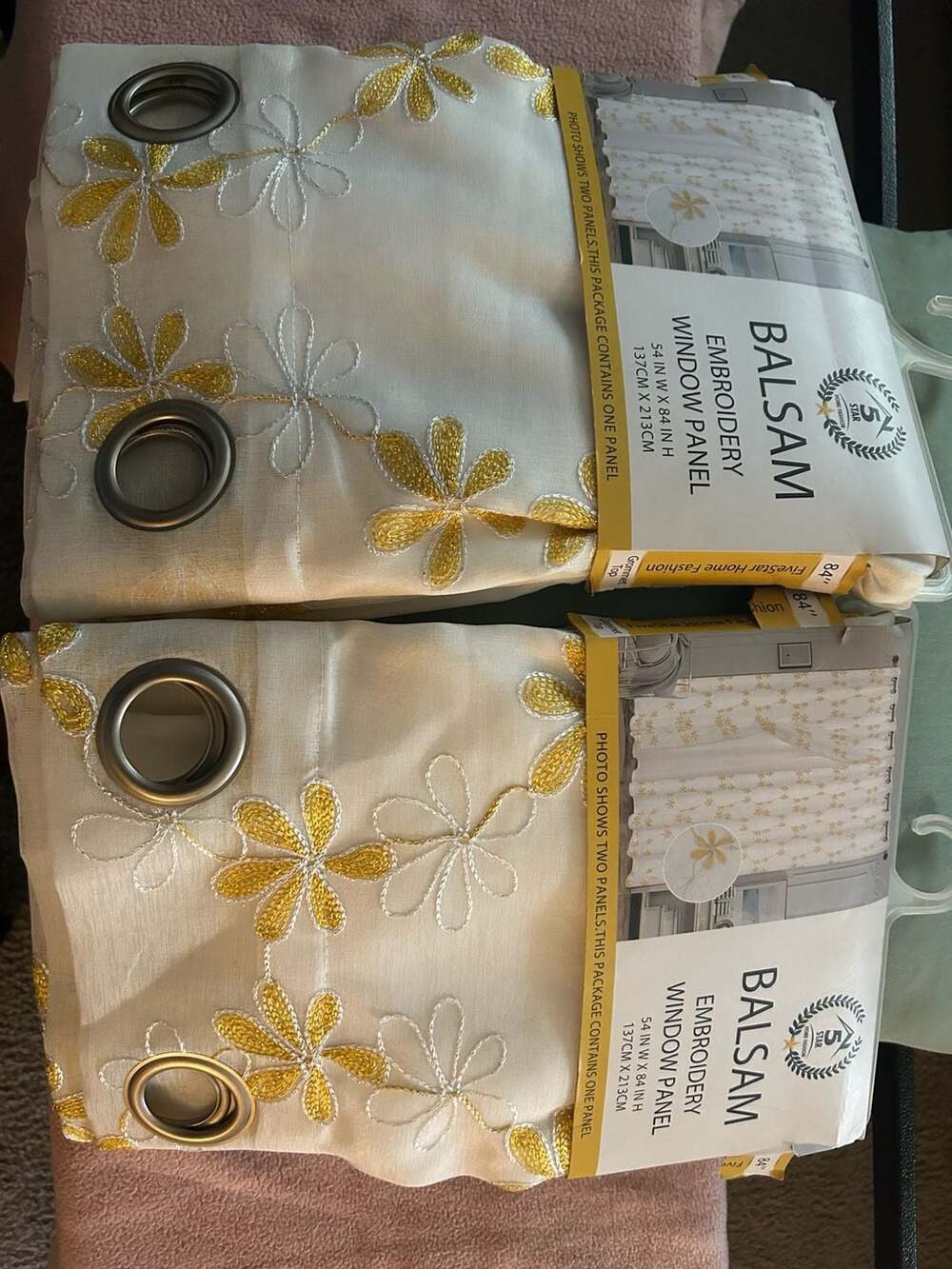 FiveStar Home Fashion Balsam Embroidery Window Panel 54x84